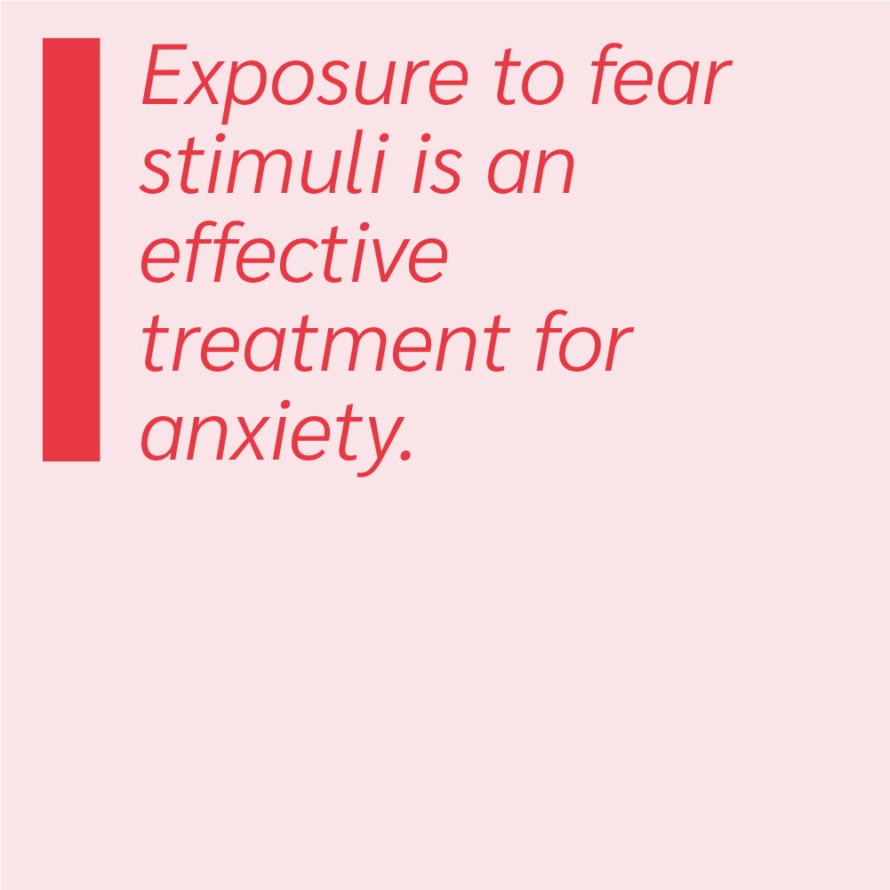 Exposure to fear stimuli is an effective treatment for anxiety.