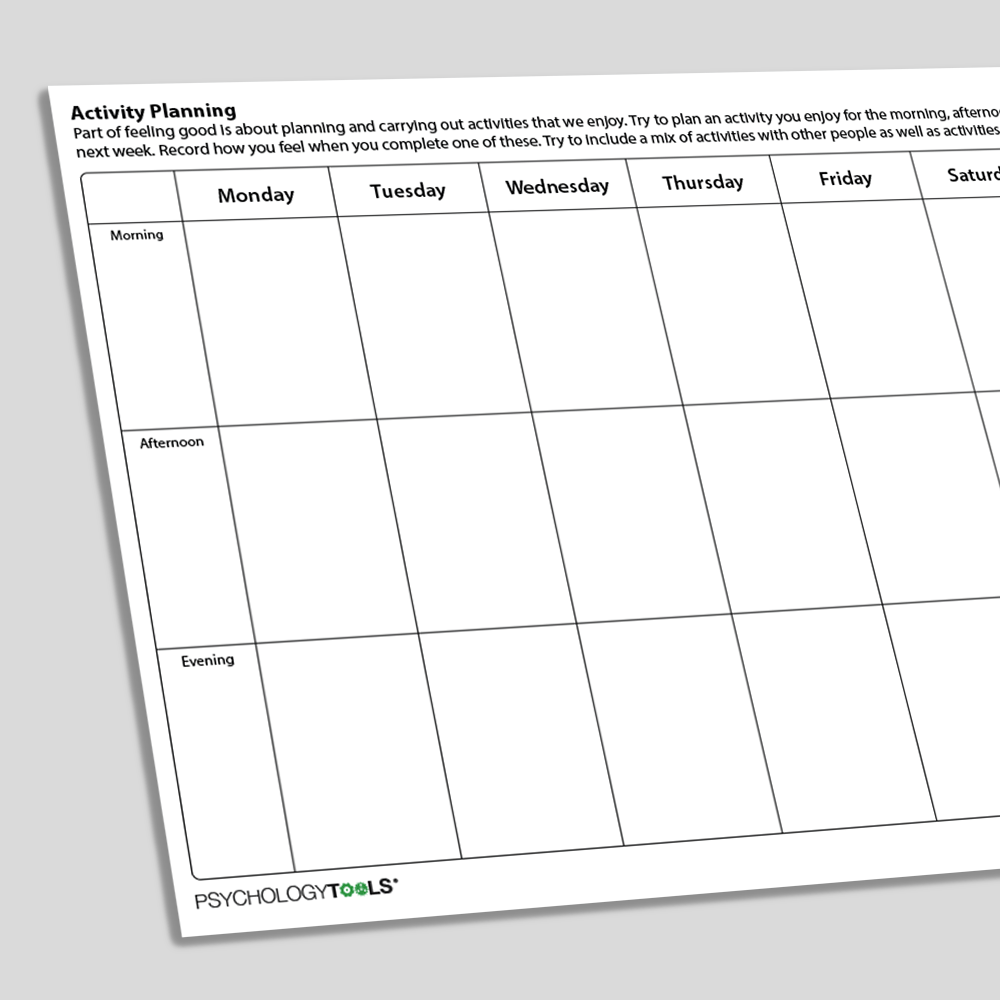 Activity planning CBT worksheet (angled)