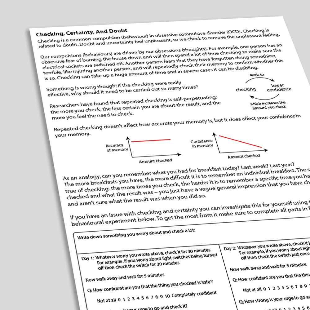Checking, Certainty and Doubt Information Handout (angled)