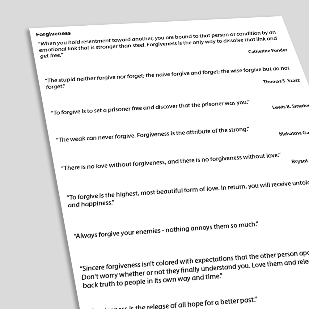 Forgiveness Quotes Handout (angled)