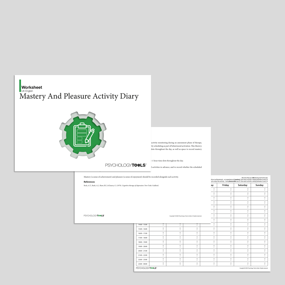 Mastery and Pleasure Activity Diary (Full resource pack)