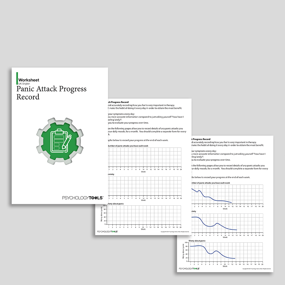 Panic attack progress record CBT worksheet (Full resource pack)
