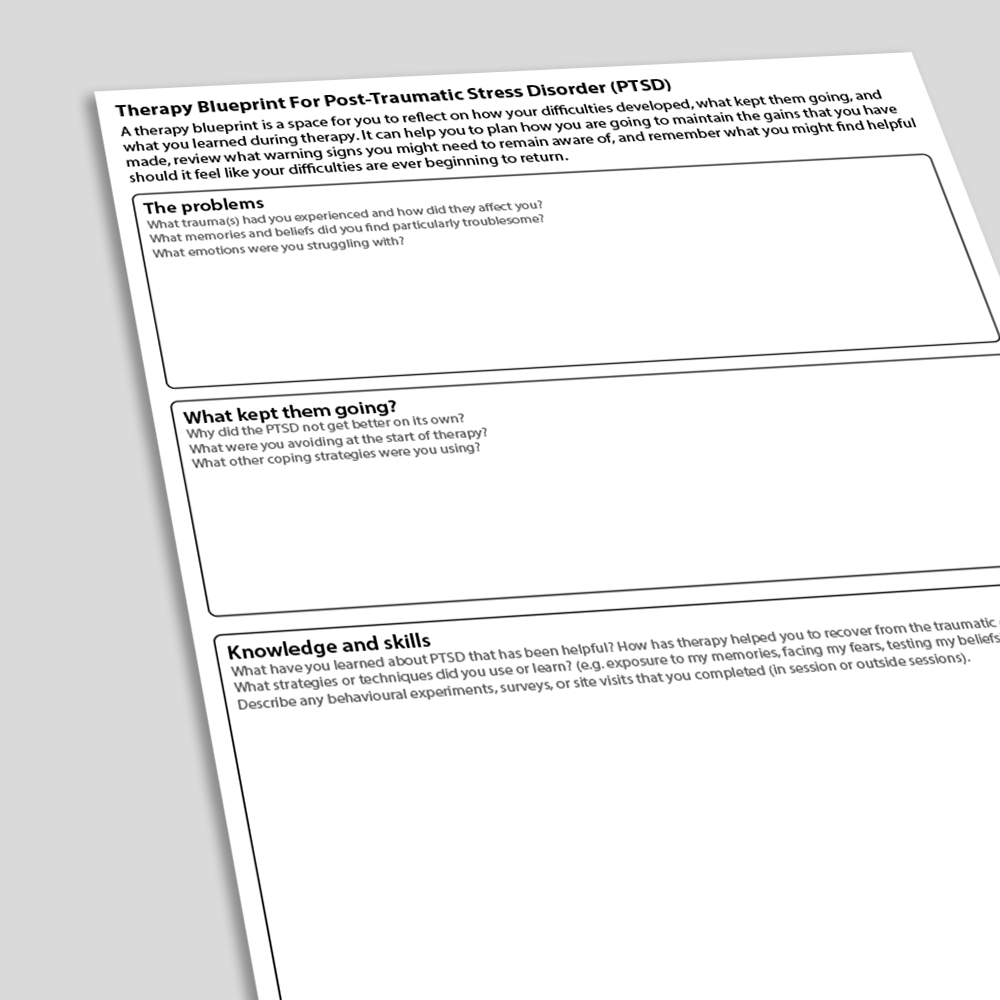 Therapy Blueprint for PTSD CBT Worksheet (angled)