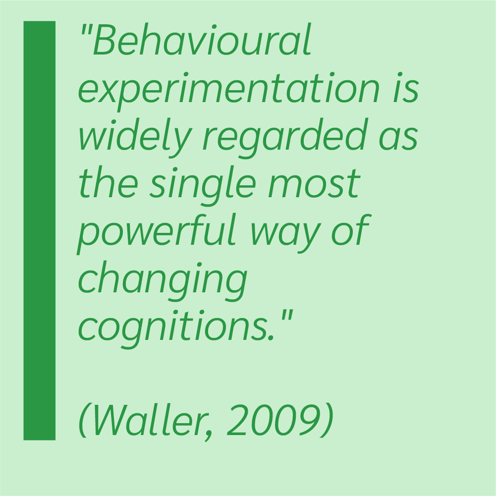 Behavioral Experimentation is widely regarded as the single most powerful way of changing cognitions.