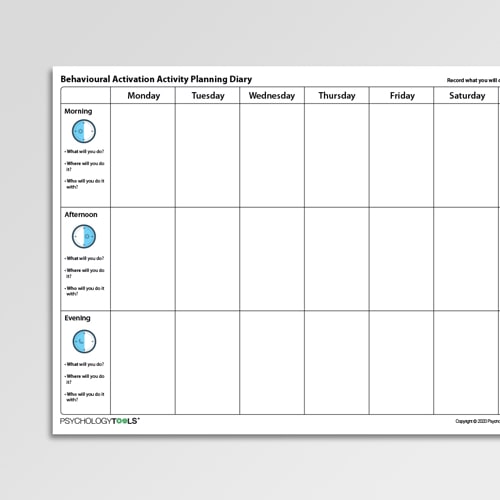  Weekly Schedule For Behavioral Activation Worksheet M Vrogue co