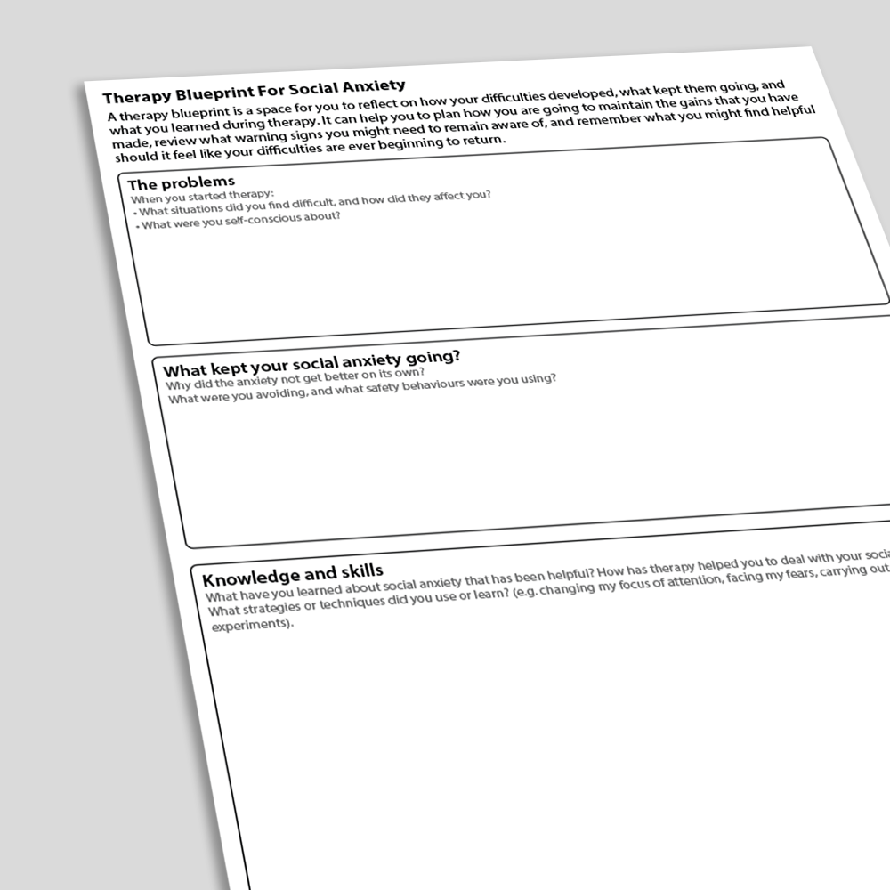 Therapy Blueprint for Social Anxiety CBT Worksheet (angled)
