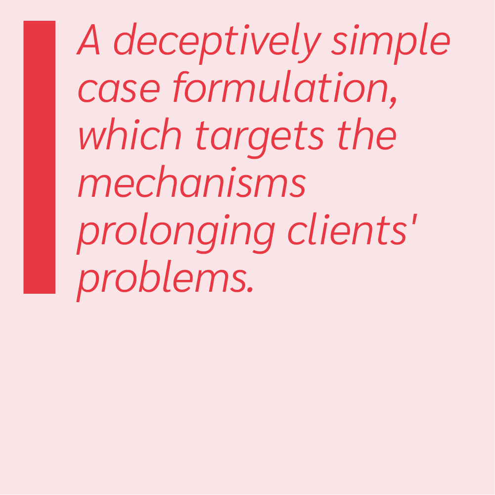 A deceptively simple case formulation which targets the mechanisms prolonging the clients' problems.