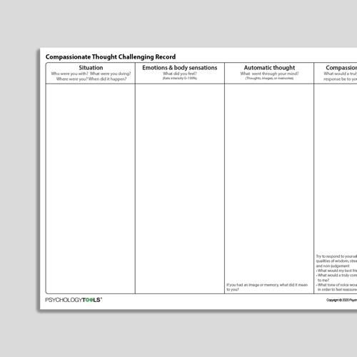 Compassionate thought challenging record CFT worksheet