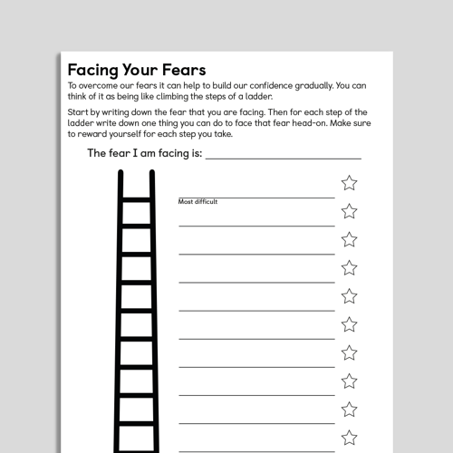 Facing your fears CBT worksheet
