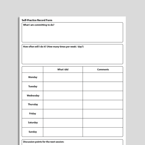 Self practice record form worksheet