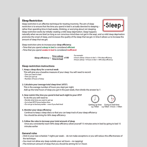Sleep restriction handout