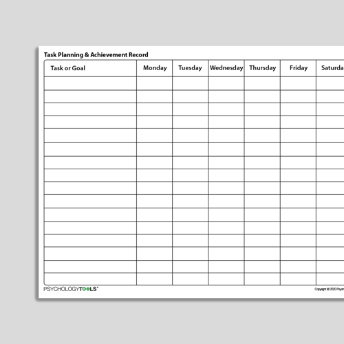 Task planning and achievement record