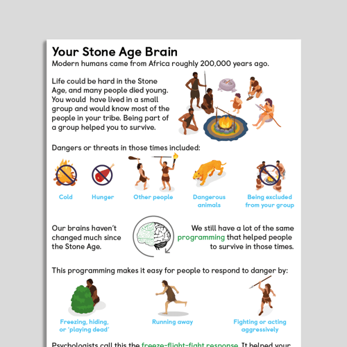 Your stone age brain handout for children and young people
