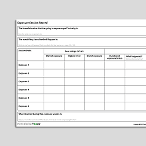 Exposure Session Record CBT Worksheet