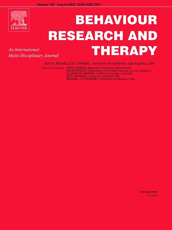 Behaviour Research and Therapy journal front cover